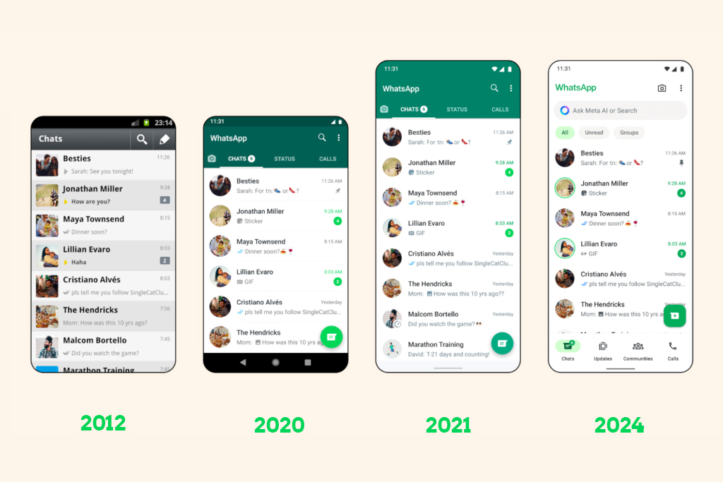 WhatsApp Design over the Years