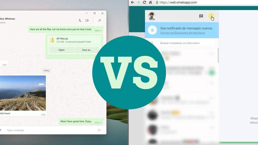 WhatsApp Web VS WhatsApp Desktop